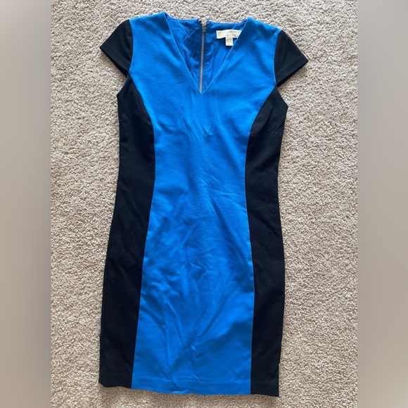 Micheal Kors ✧ Black Blue Colorblock Sheath Dress - Picture 2 of 7